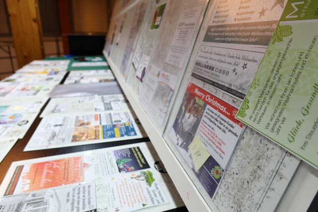 Viele Gewerbetreibende nutzen die letzte wochenblatt-Ausgabe des Jahres, um ihren Kunden zu danken, ihnen frohe Festtage zu wünschen und die besten Wünsche für das neue Jahr zu übermitteln.