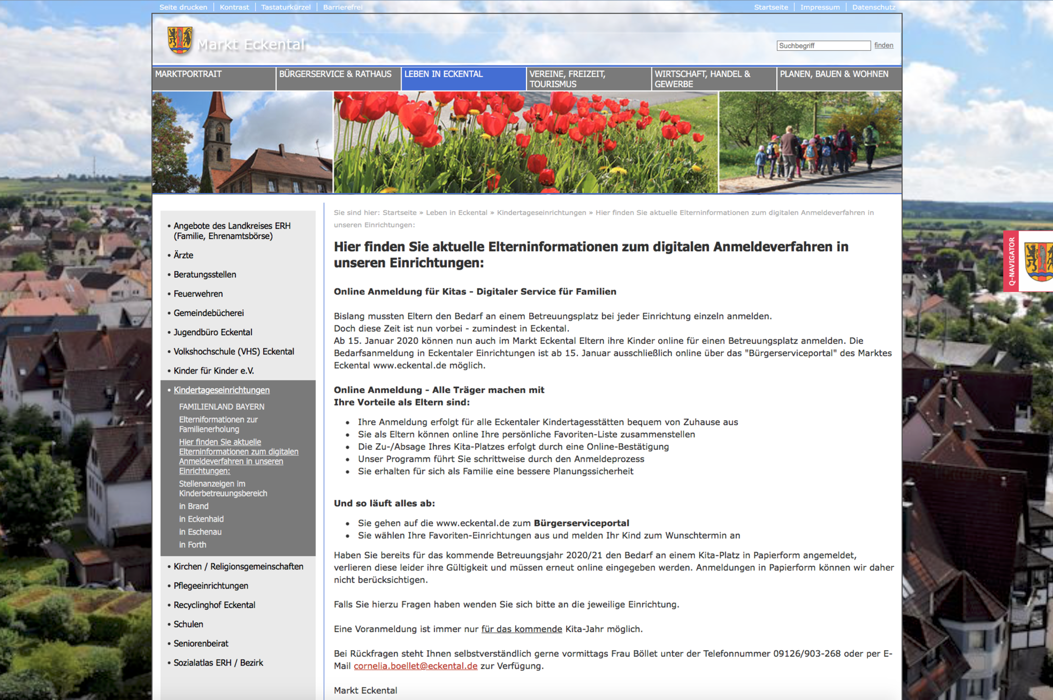 Der Markt Eckental Informiert Online Anmeldung Fur Eckentaler