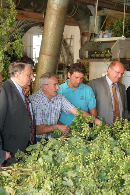 Auch im Jahr 2012 überzeugte sich Eberhard Irlinger von der herausragenden Qualiät des Hopfens in Herpersdorf. Am 5. September kam er dazu eigens nach Herpersdorf. | Foto: wochenblatt