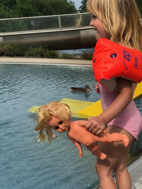 Frühschwimmer unter sich. | Foto: Christine Dollinger