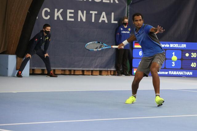 Ramkumar Ramanathan aus Indien stand im Finale des ATP-Challenger Turniers in Eckental. | Foto: A. Unbehaun