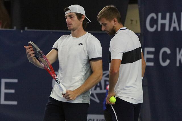 Der Amerikaner Alex Lawson (li.) und der Brite Lloyd Glasspool sind ein Doppel-Profi-Team und spielen ganzjährig Turniere. | Foto: A. Unbehaun