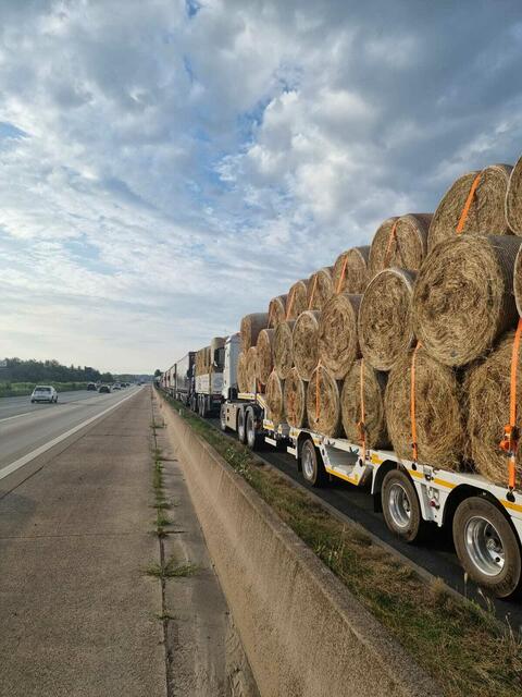 Das Futter kommt... Nicht nur die Bauern mit ihrer Spendenaktion, auch viele Feuerwehren und THW-Gruppen von außerhalb sind neben den freiwilligen Helfern rund um die Flutgebiete unterwegs. Deshalb sollte niemand einfach so hinfahren, sondern es - wie die fränkischen Bauern - genau mit Leuten vor Ort koordinieren, damit sich die Helfer nicht gegenseitig blockieren. | Foto: Jürgen Hagen