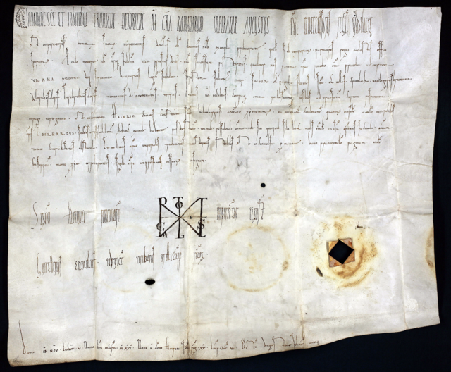 In einer Schenkungsurkunde Kaiser Heinrichs II. aus dem Jahre 1021 wird erstmals ein Ort Namens "Heribrehtesdorf" urkundlich erwähnt. | Foto: Staatsarchiv Bamberg, Findbuch, Urkundennummer 94