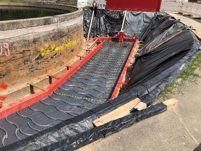 Umbau von Zwischen- und Nachklärbecken in der Kläranlage. | Foto: SUN