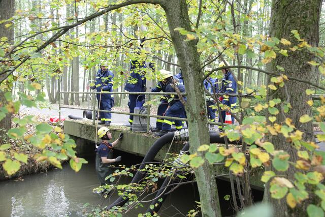 Entnahme des Löschwassers aus der Schwabach bei der Minderleinsmühle. | Foto: Uwe Rahner