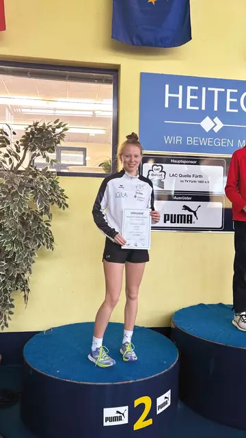 Selina Solf erkämpfte sich im Hochsprung mit 1,55 m das Silber-Podest. | Foto: Jonas Löffler