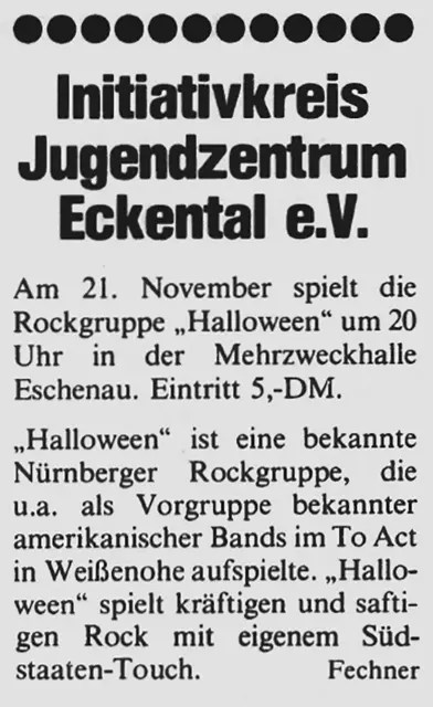 1981 fand das „To Act” auch im wochenblatt Erwähnung.