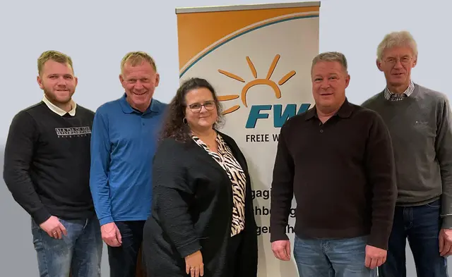 Der alte und auch neue Vorstand der Freien Wähler Heroldsberg: Jan Stammberger, Udo Stammberger, Sandra Zeuch, Hubert Heid und Siegfried Holweg.