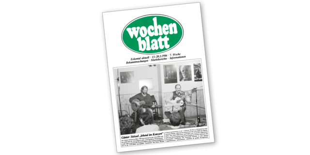 So sah der wochenblatt Titel im Februar 1986 aus. | Foto: Andreas Unbehaun