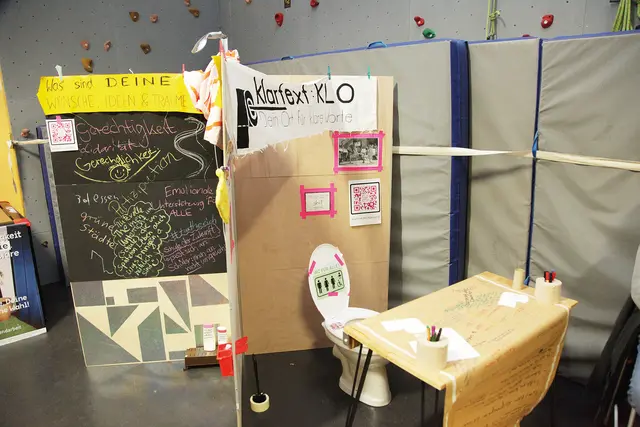Auf einer „Klartext-Klorolle konnte man schreiben, was man „scheiße” findet, in der „Ideendusche” konnte man Kreatives auf die Duschwände kritzeln und bei der U18-Wahl konnten alle ihre Stimme abgeben, die noch nicht offiziell wählen dürfen. | Foto: Uwe Rahner
