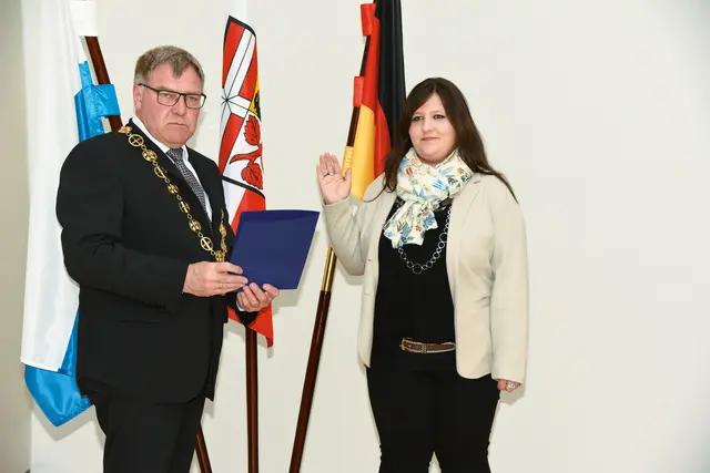 Bürgermeister Edmund Ulm und 3. Bgm. Johanna Britting  | Foto: Sabine Büssert