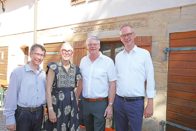 Andreas Hubmann, Kalchreuths Bürgermeister Otto Klaußner, Martina Switalski und Eckentals dritter Bürgermeister Manfred Bachmayer (v. re.). | Foto: Andreas Unbehaun