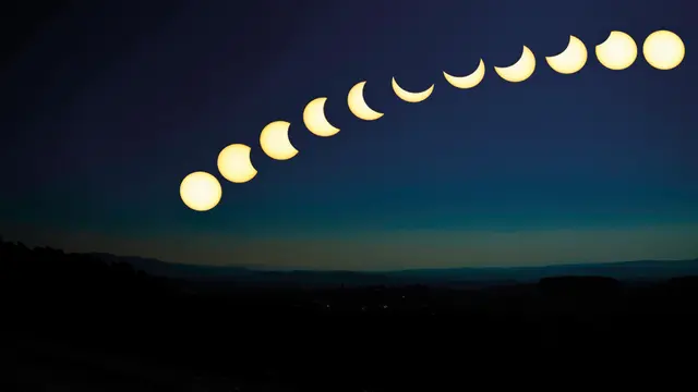 or 11 Jahren, im März 2015, erlebte man im wochenblatt-Land eine beeindruckende Sonnenfinsternis. Leser Bernhard Schmidt drückte alle 5 Minuten auf den Auslöser seiner Kamera und fügte anschließend die Phasen zu einem Bild zusammen. | Foto: Bernhard Schmidt
