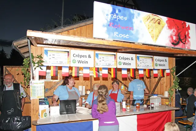 «Savoir vivre» am Crêpes-Stand des Freundeskreises Markt Igensdorf – St. Martin la Plaine. | Foto: Uwe Rahner