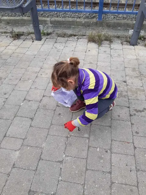 Auch die Kleinen halfen schon fleißig: Maja unterstützte tatkräftig die Sammelaktion.