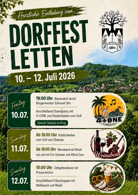 Einladung zum Dorffest 2026 | Foto: Dorfgemeinschaft Letten