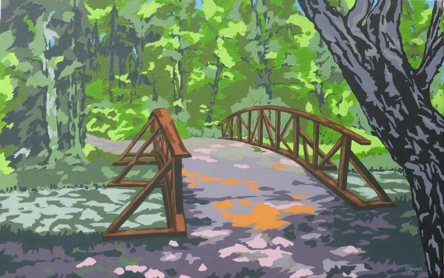Ilse Feiner - Brücke im Wald