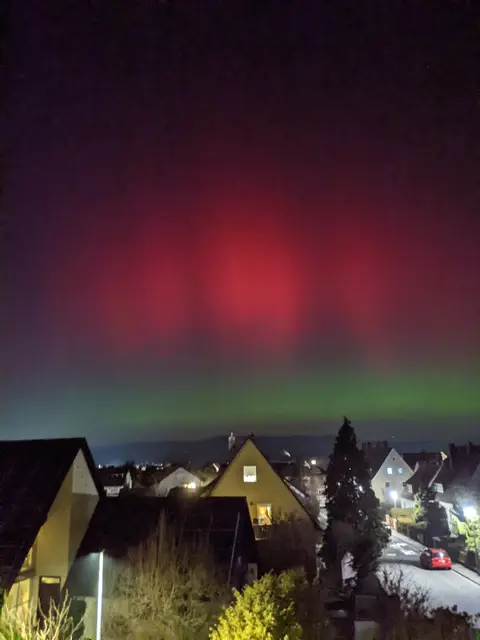 Das Polarlicht über Eschenau. | Foto: Ewald Vojtech